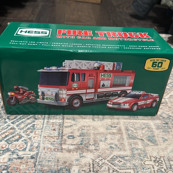 2024 Hess Truck
Fire truck with car and motorcycle
Unopened box - Picture 2 of 2